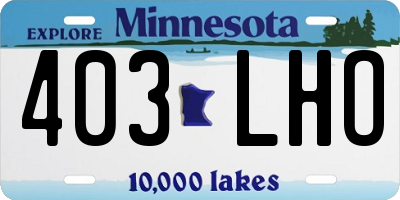 MN license plate 403LHO