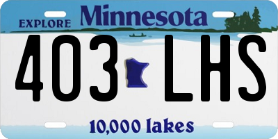 MN license plate 403LHS