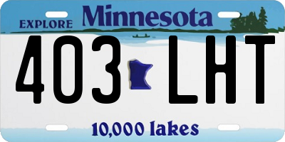 MN license plate 403LHT
