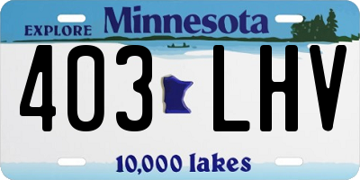 MN license plate 403LHV