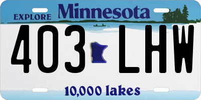 MN license plate 403LHW