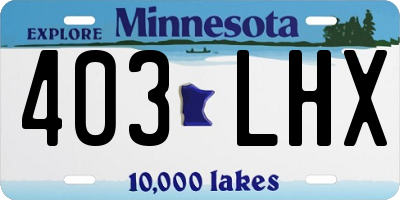 MN license plate 403LHX