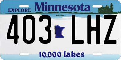 MN license plate 403LHZ