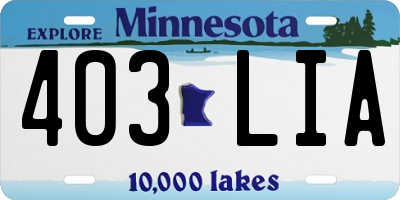 MN license plate 403LIA