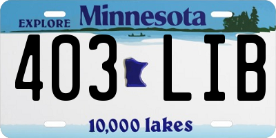 MN license plate 403LIB