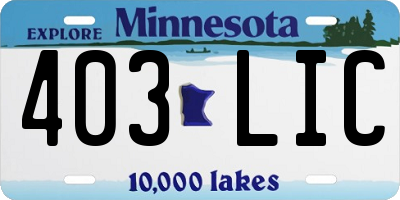 MN license plate 403LIC