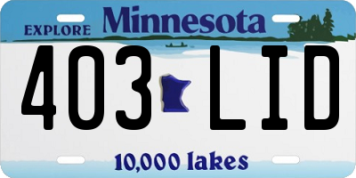 MN license plate 403LID