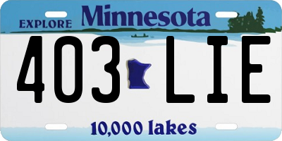 MN license plate 403LIE