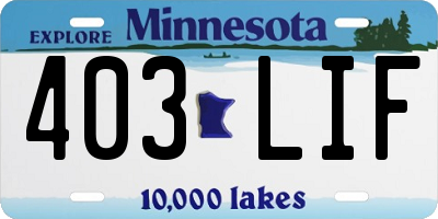 MN license plate 403LIF