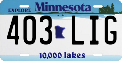 MN license plate 403LIG