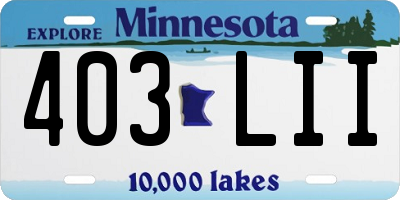 MN license plate 403LII