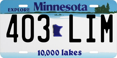 MN license plate 403LIM