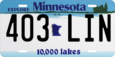 MN license plate 403LIN