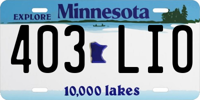 MN license plate 403LIO
