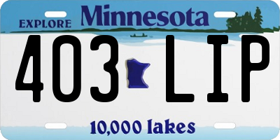 MN license plate 403LIP