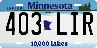 MN license plate 403LIR