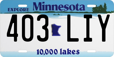 MN license plate 403LIY