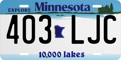 MN license plate 403LJC