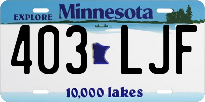 MN license plate 403LJF
