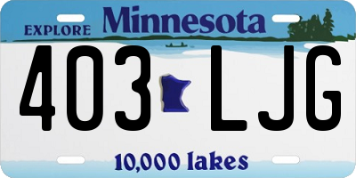 MN license plate 403LJG