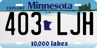 MN license plate 403LJH