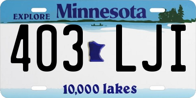 MN license plate 403LJI