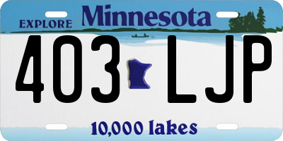 MN license plate 403LJP