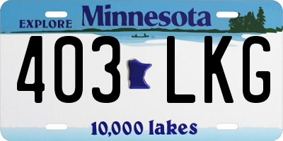 MN license plate 403LKG