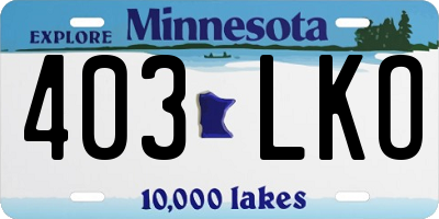 MN license plate 403LKO