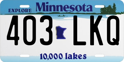 MN license plate 403LKQ