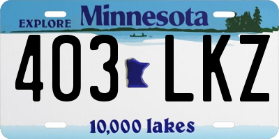 MN license plate 403LKZ