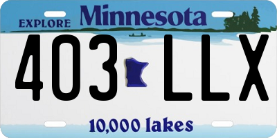 MN license plate 403LLX