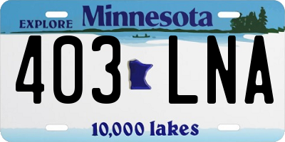 MN license plate 403LNA