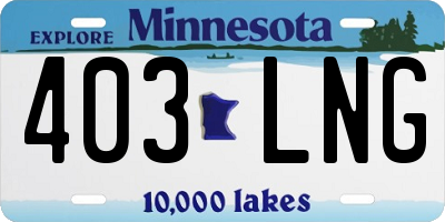 MN license plate 403LNG