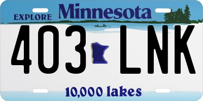 MN license plate 403LNK