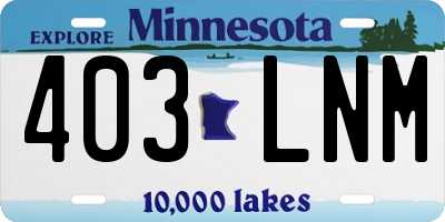 MN license plate 403LNM