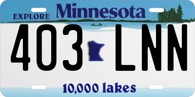 MN license plate 403LNN