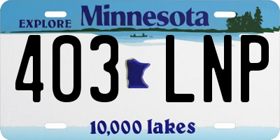 MN license plate 403LNP