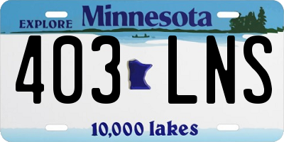 MN license plate 403LNS