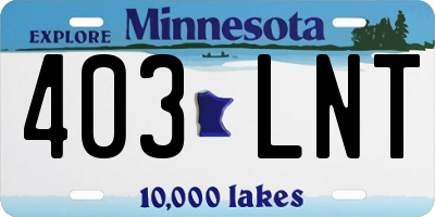 MN license plate 403LNT