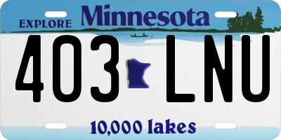 MN license plate 403LNU