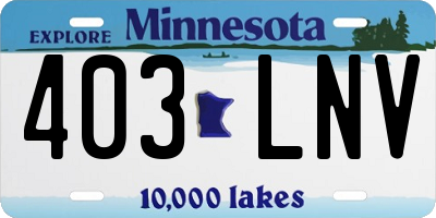 MN license plate 403LNV