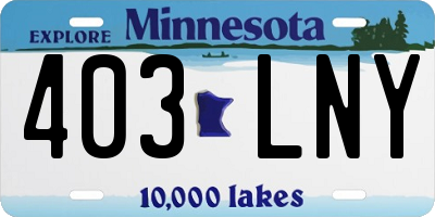 MN license plate 403LNY