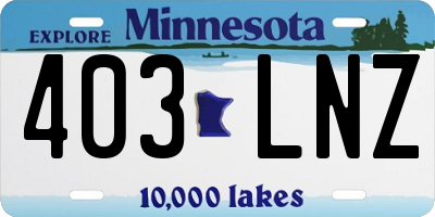 MN license plate 403LNZ