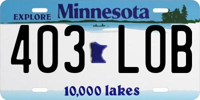 MN license plate 403LOB