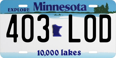 MN license plate 403LOD