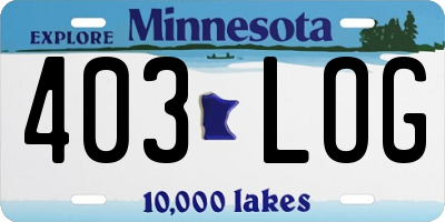 MN license plate 403LOG