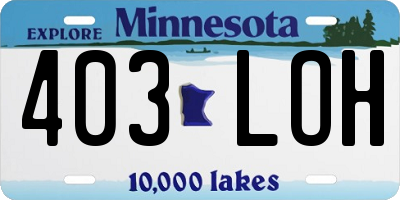 MN license plate 403LOH