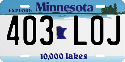 MN license plate 403LOJ