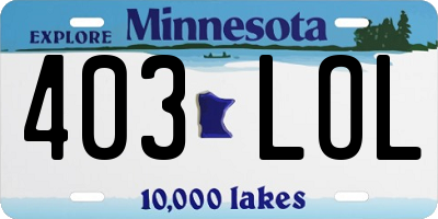 MN license plate 403LOL